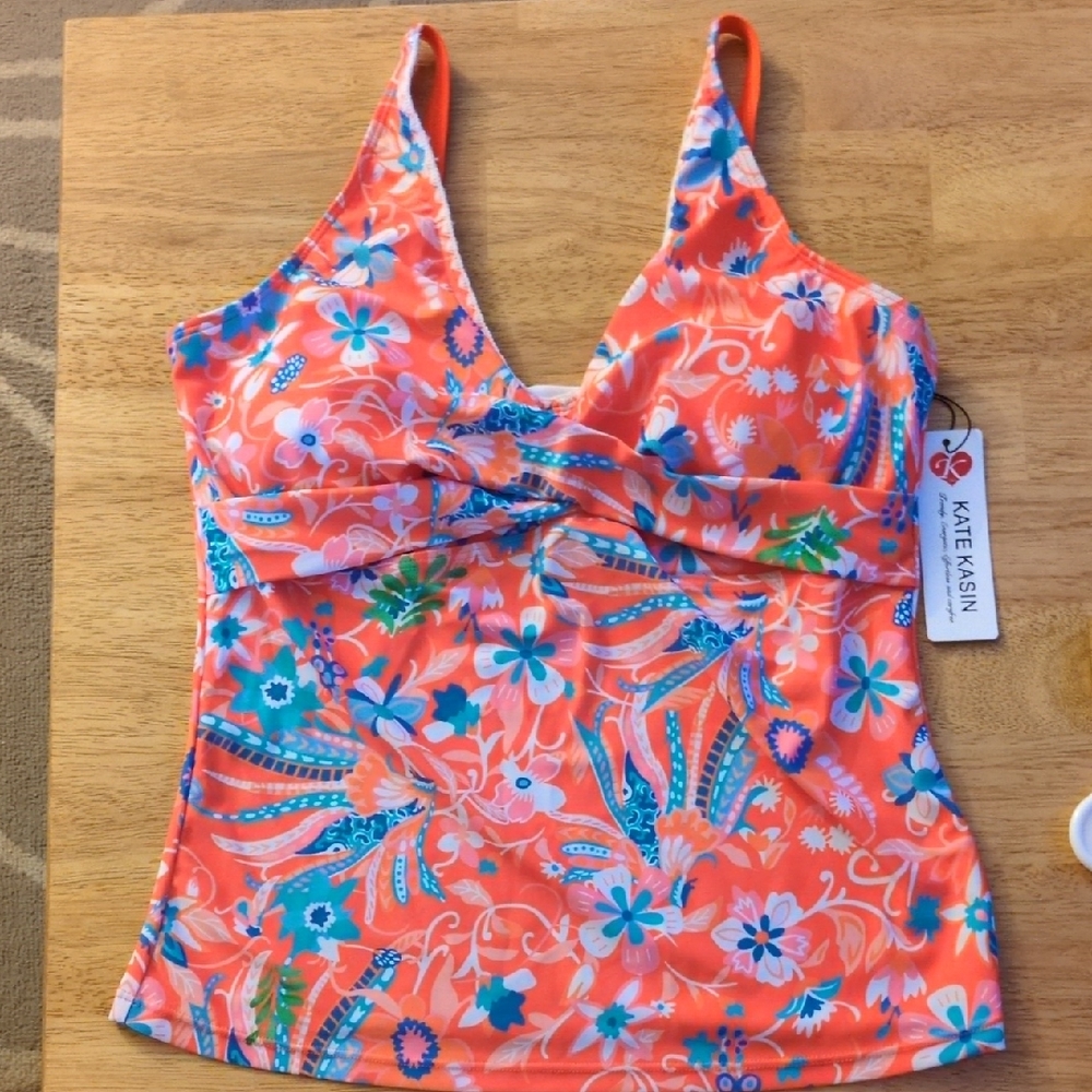 Kate Kasin Tankini Swim Top Large NWT